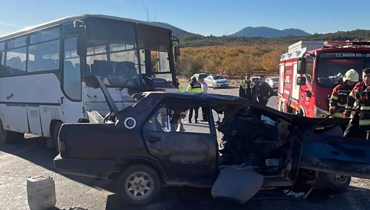 Mersin’de otobüs ile otomobil çarpıştı: Ölü ve yaralılar var