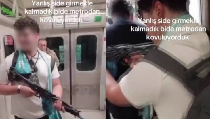 Metroda yolculara oyuncak tüfek doğrultmuştu… Gözaltına alındı!