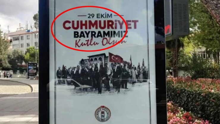 Muğla’da billboard krizi: Valiliğin afişlerinde ‘Cumhuriyet’ yanlış yazıldı