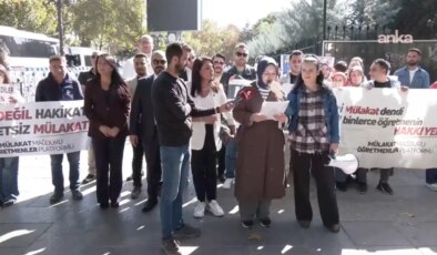 Mülakat mağduru öğretmenler, MEB önünde açıklama yaptı: Bu ülkenin mülakatlarla, sahte diplomalarla kaybedecek bir saniye daha vakti yoktur