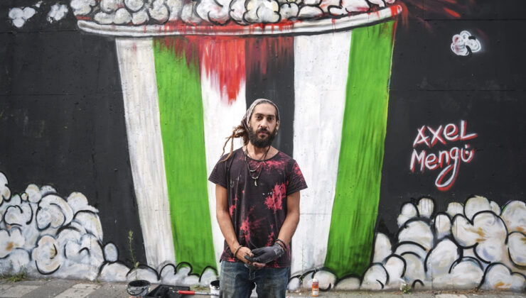 Mural sanatçısından Gazze’ye destek: Dünya İzlerken
