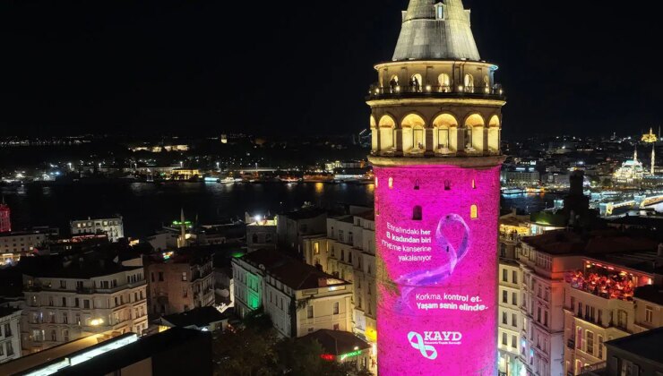 Nedeni dikkat çekti: Galata Kulesi pembeye büründü