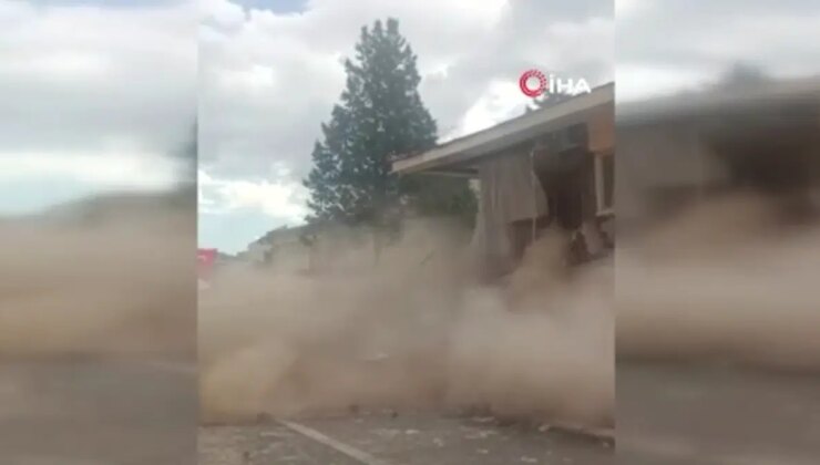 Sındırgı’da binalar kendiliğinden böyle yıkıldı