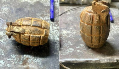 Tarlada el bombası buldu: Babasının işyerine götürdü!