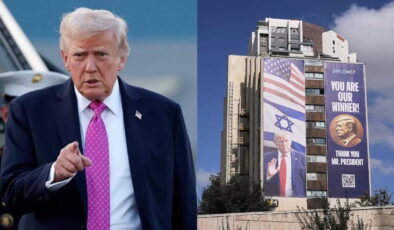 Trump’a teşekkür için Kudüs’te dev pankartlar