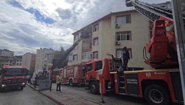Ümraniye’de 3 katlı binada yangın paniği!