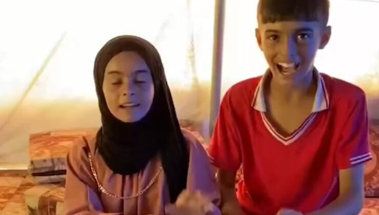 Yardım kolisi alan Gazzeli çocukların mutluluğu