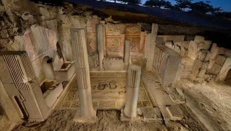 Zeugma’daki en önemli yapılardan Muzalar Evi’nin korugan yapısı tamamlandı: Esin perileri güvende