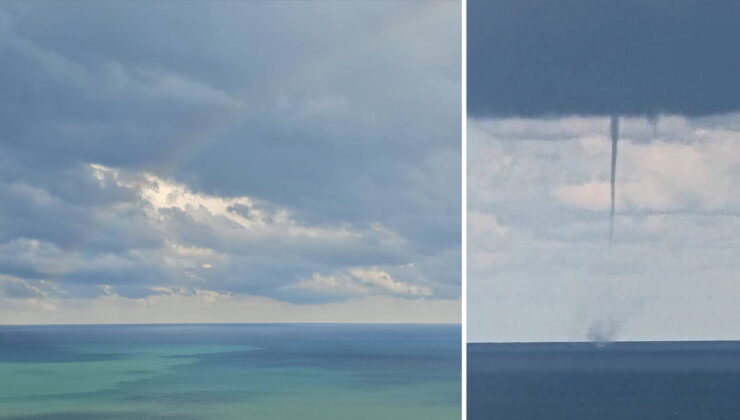 Zonguldak’ta şaşırtan görüntü: Aynı anda gökkuşağı ve hortum