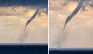 Zonguldak’ta tedirgin eden görüntü: Denizde 2 hortum oluştu