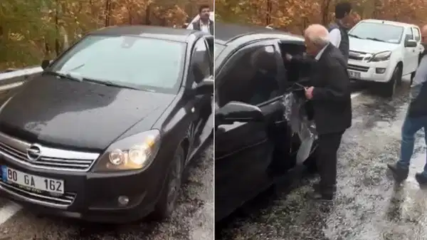 4 öğretmenin hayatını kaybettiği yola yine kaya parçası düştü!