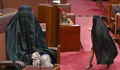 Avustralyalı senatörden burkalı protesto: Parlamentoda gerginlik çıktı