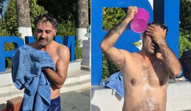 Bodrum’da su krizi… Bir yurttaş meydanda duş alarak protesto etti: MUSKİ’den açıklama geldi!