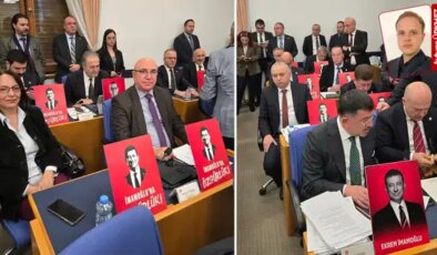 CHP halkın seçim sandığını komisyona getirdi: İmamoğlu pankartları Meclis’te!