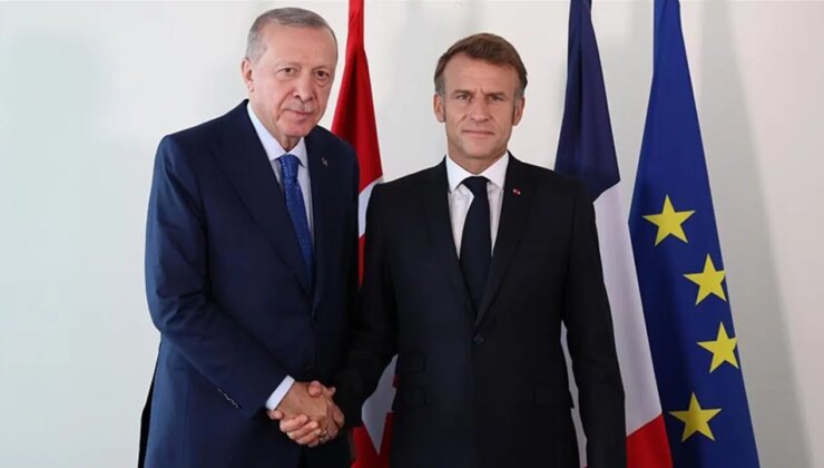 Erdoğan, Fransa Cumhurbaşkanı Macron ile görüştü