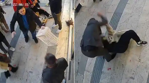 Eşi bıçakla saldırdı: Esnaf kadını meyve kasalarıyla kurtardı