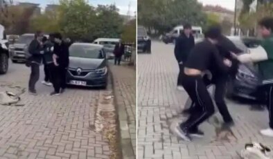 Güngören’de lise öğrencilerinin bıçaklı kavgası kamerada