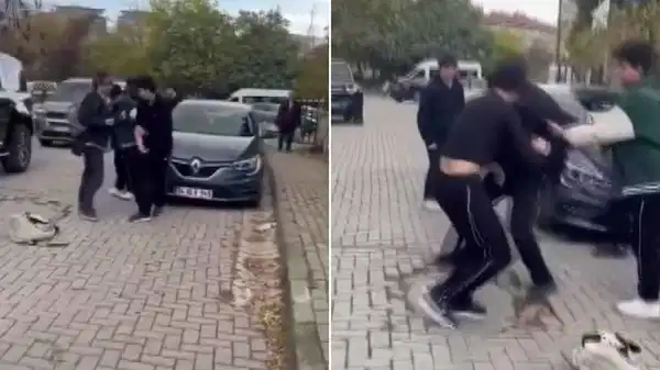 Güngören’de lise öğrencilerinin bıçaklı kavgası kamerada