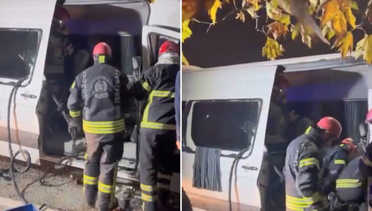 İşçileri taşıyan minibüs, TIR’a arkadan çarptı: 9 yaralı