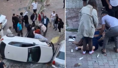 Kağıthane’de sokak savaş alanına döndü! Çocuklarını okula götürürken kaza yaptı: 2’si çocuk 4 yaralı