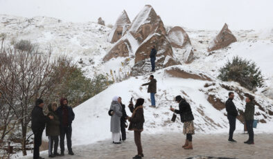 Kapadokya’da ilk kar heyecanı