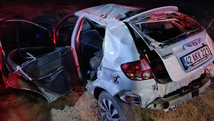 Konya’da feci kaza… Kontrolden çıkan araç şarampole devrildi: Ölü ve yaralılar var!