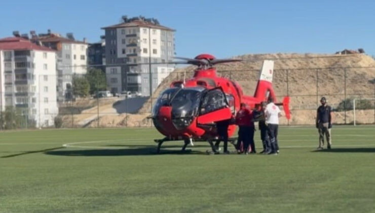 Malatya’da beyin kanaması geçiren hastaya ambulans helikopterle müdahale