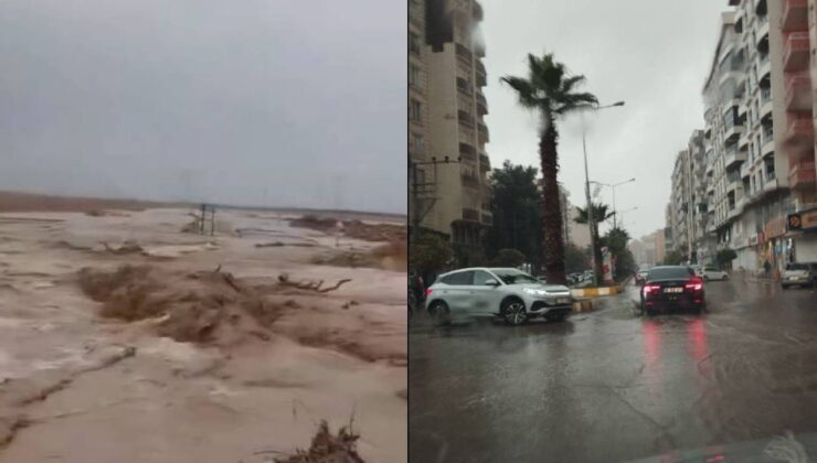 Mardin’de sağanak esareti… Dereler taştı, yollar göle döndü!