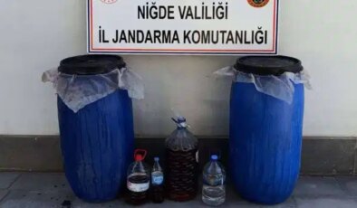 Niğde 322 litre el yapımı içki ele geçirildi