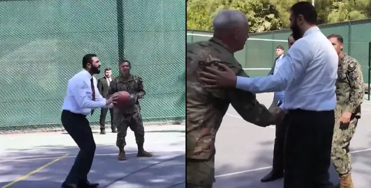 Şara ile ABD’li generaller basketbol oynadı