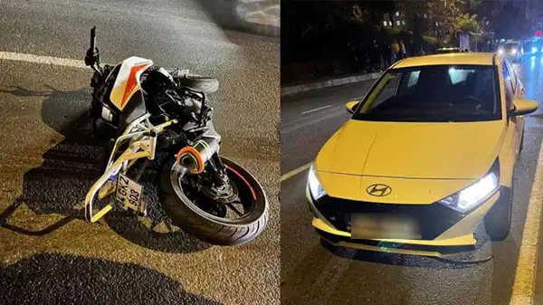 Yayaya çarpıp düşen motosikletlinin üzerinden otomobil geçti; 1 ölü