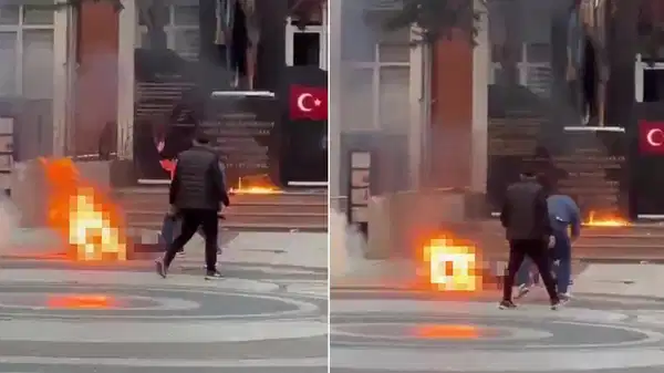 Zonguldak’ta bir yurttaş kaymakamlık önünde kendini yaktı!