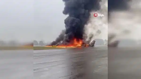 ABD’de havaalanına iniş yapan özel jet düştü
