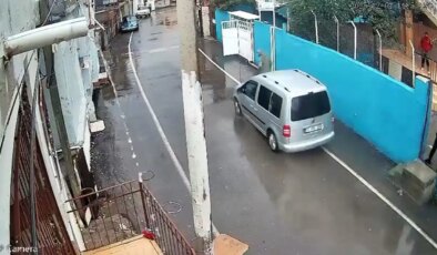 Aracıyla husumetlisini ezmeye çalıştı; o anlar kamerada