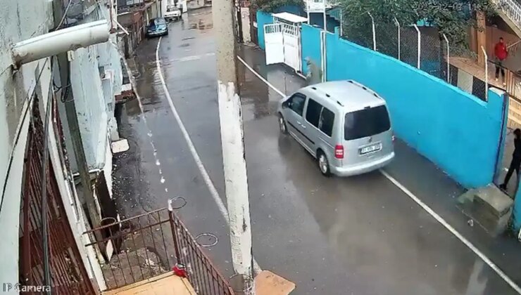 Aracıyla husumetlisini ezmeye çalıştı; o anlar kamerada