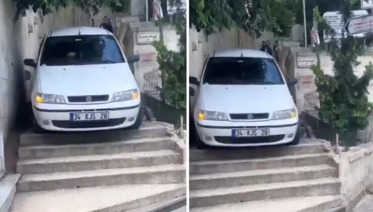 Bu otomobilin merdivenlerde olmasının nedeni çok ilginç