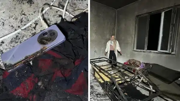Cep telefonu patladı, ev kullanılamaz hale geldi