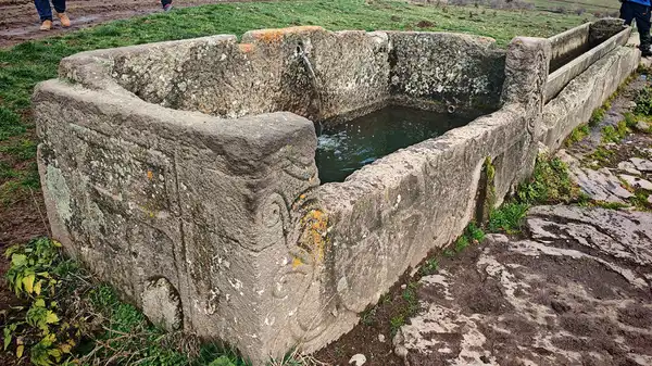 Doğa yürüyüşünde, su oluğu olarak kullanılan lahit buldular