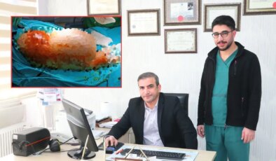 Doktorlar bile şaşırdı:Bacağından 5 kilo 668 gramlık kitle alındı