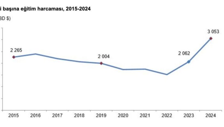Eğitim harcamaları 2024’te 2,2 trilyon TL oldu