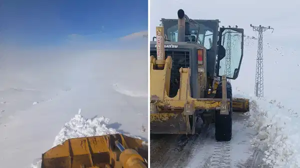 Erzurum ve Kars’ta kar yağışı nedeniyle 66 yerleşim yerinin yolu kapandı