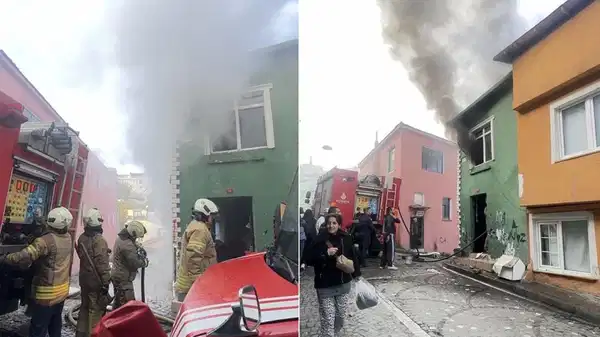 Fatih’te 2 katlı binada yangın paniği!