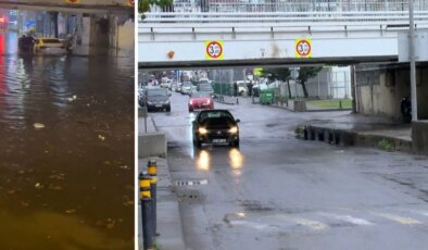 Fatih’te göle dönen alt geçitte mahsur kalan sürücü kurtarıldı