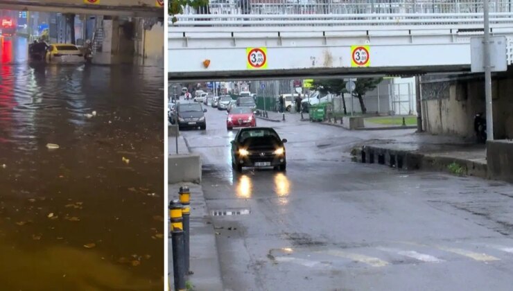 Fatih’te göle dönen alt geçitte mahsur kalan sürücü kurtarıldı