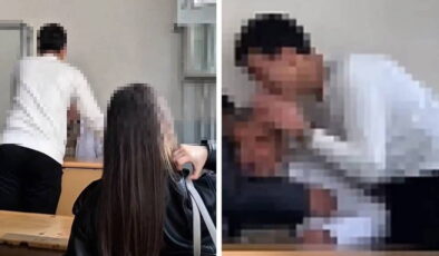 Görüntüler büyük tepki çekti: Liseli öğrencilerden öğretmene zorbalık!