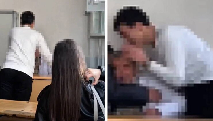 Görüntüler büyük tepki çekti: Liseli öğrencilerden öğretmene zorbalık!
