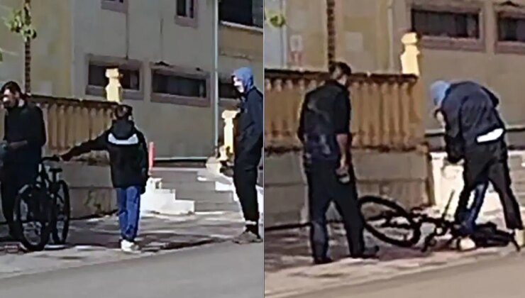 Güpegündüz zorbalık… Bisiklet süren çocuğu tartaklayıp, boğazını sıktılar!