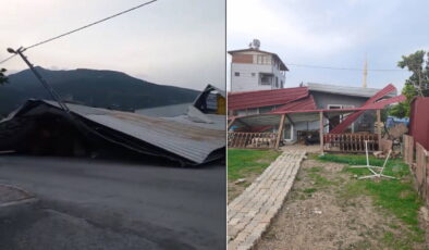 Hatay’da kuvvetli rüzgar çatıları uçurdu