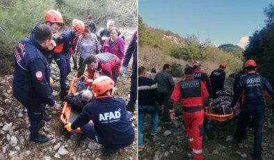 Hayvan otlatırken kayalıklardan düştü!