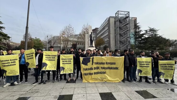 İstanbul Geri Dönüşüm İşçileri Derneği üyeleri, Fikirtepe’deki depolarının boşaltılması tebliğini protesto etti